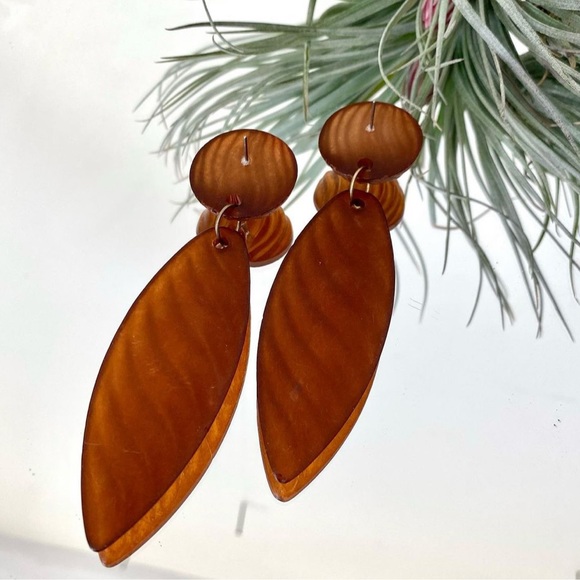 Amazing Vintage Brown Statement Earrings - Picture 5 of 8